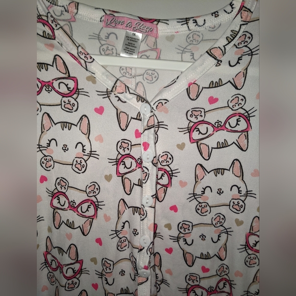 Romper...Playful Cat Print Pajamas - Picture 3 of 4